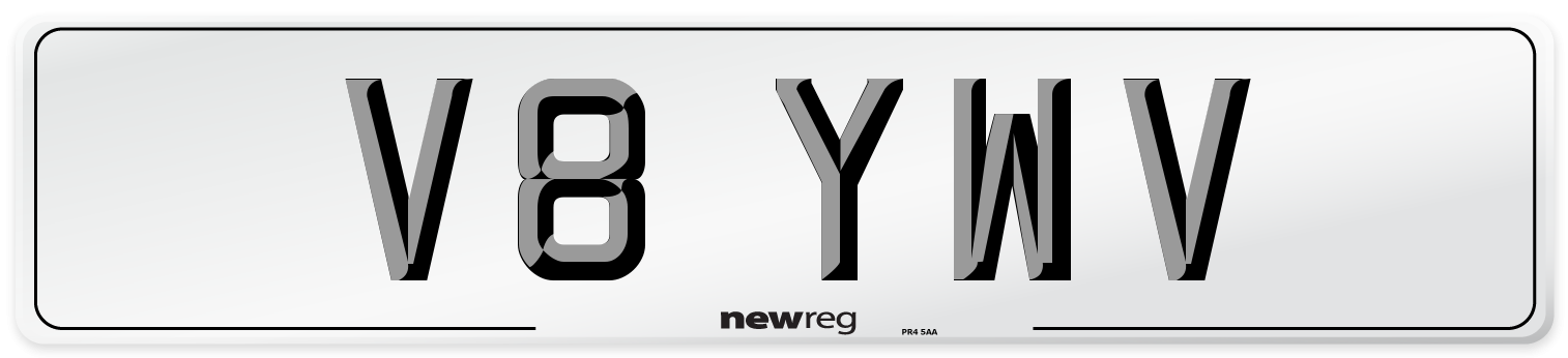 V8 YWV Number Plate from New Reg